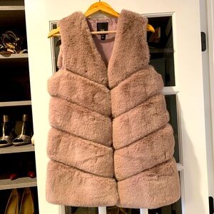 River Island Faux Fur Long Vest